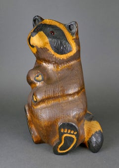 Jeff Fleming for Big Sky Carvers “Emily the Raccoon” Hand-Carved Wood Sculpture