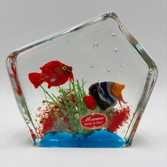 Murano Glass Fish Aquarium Sculpture, Cenedese, Colorful Design, Italy