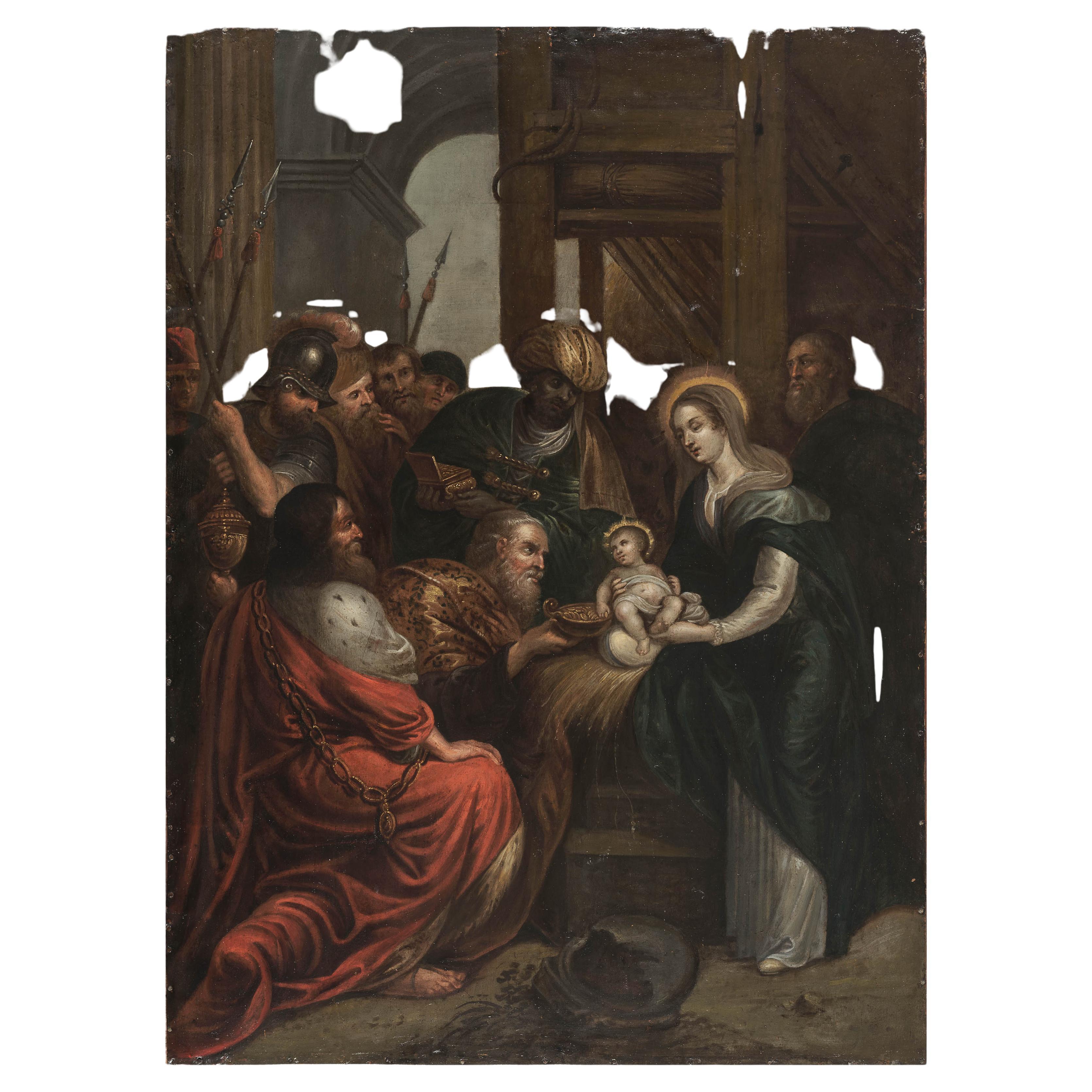 17th-Century Oil on Copper – Adoration of the Magi