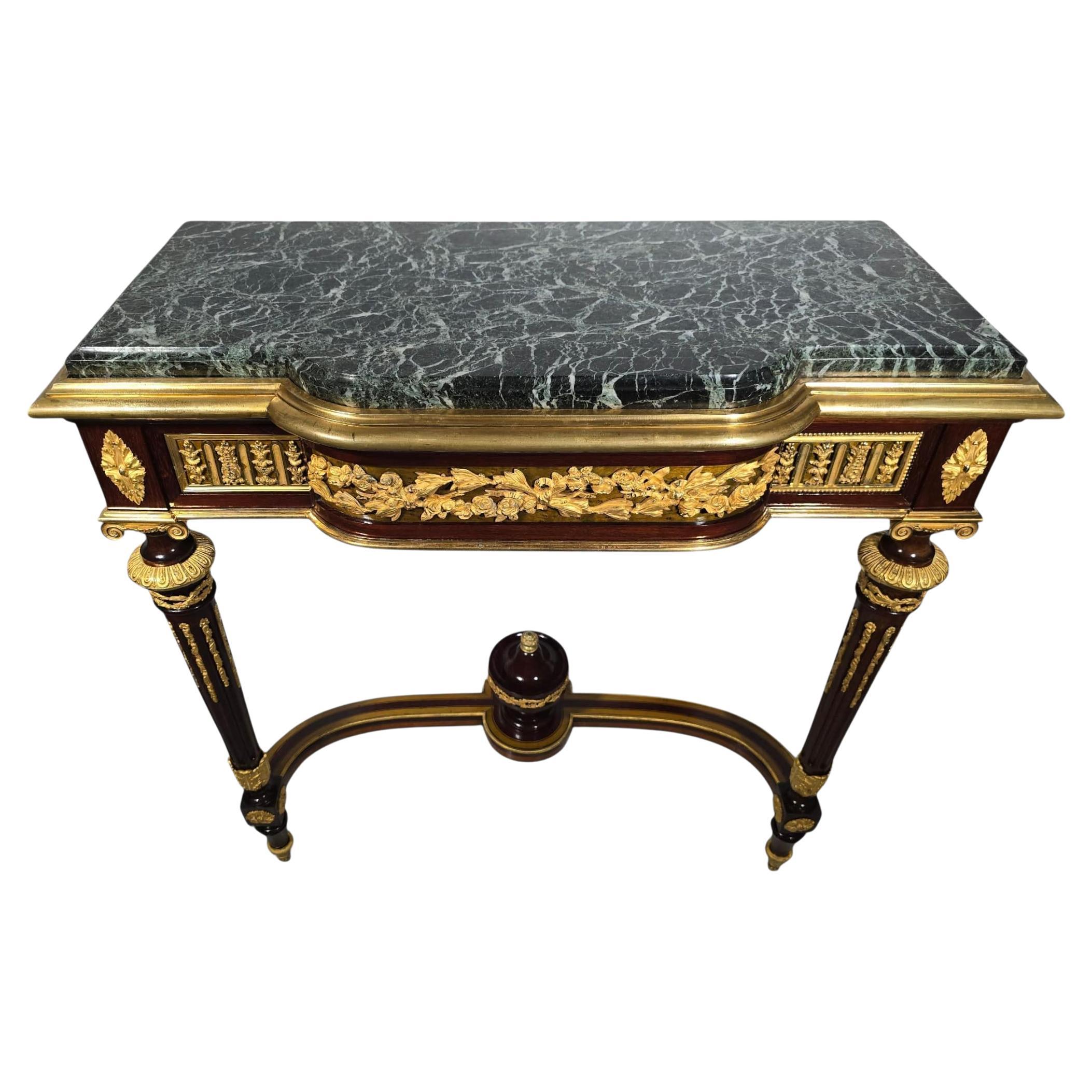 Elegant 19th-Century Console Table Signed Monbro Aîné For Sale