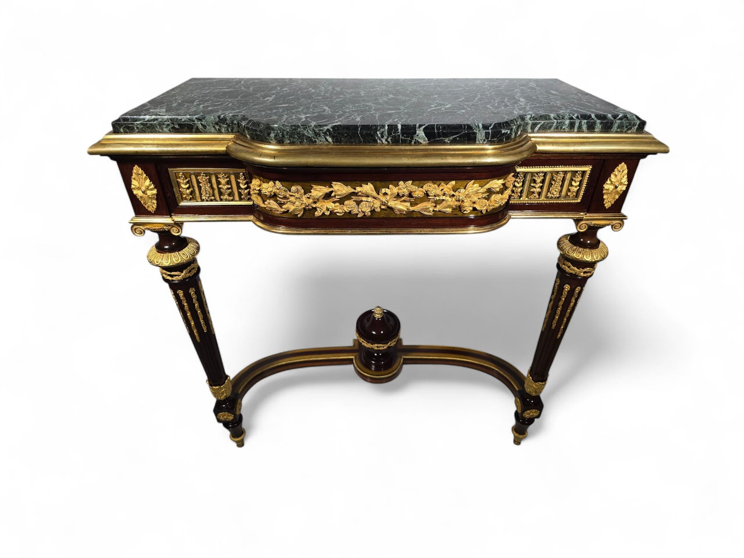 Fruitwood Elegant 19th-Century Console Table Signed Monbro Aîné For Sale