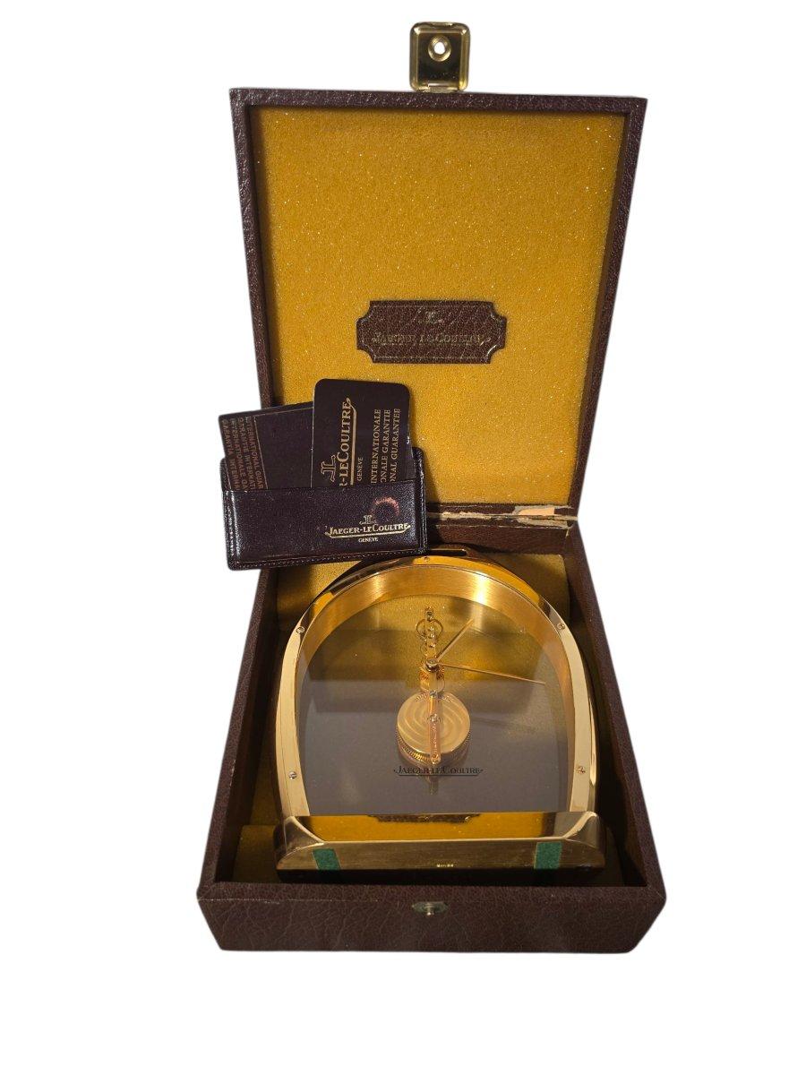 Swiss Jaeger-LeCoultre Clock – Mid-20th Century – With Original Box and Papers For Sale