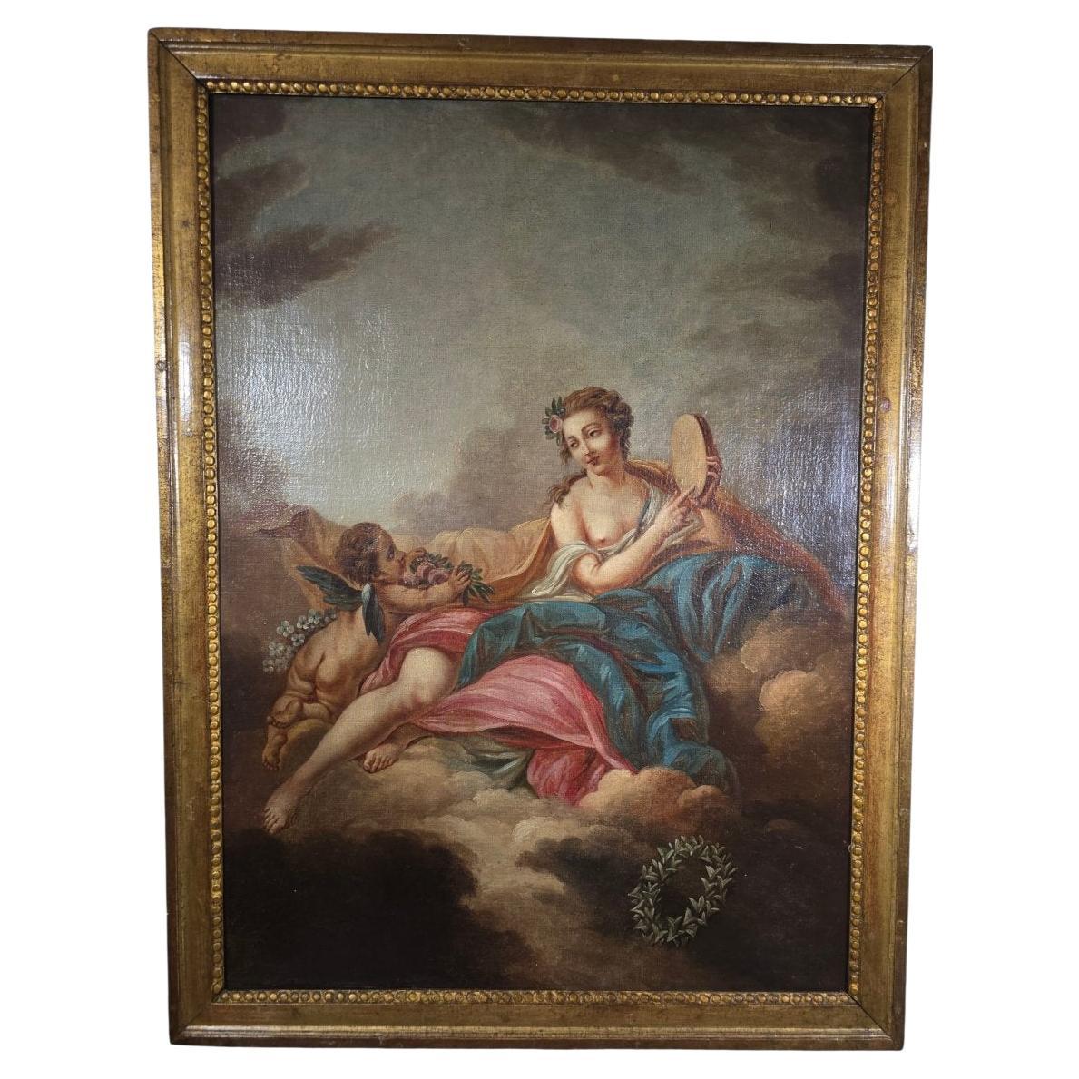 Cercle de François Boucher - "Vénus et Cupidon" - Huile sur toile - XVIIIe siècle
