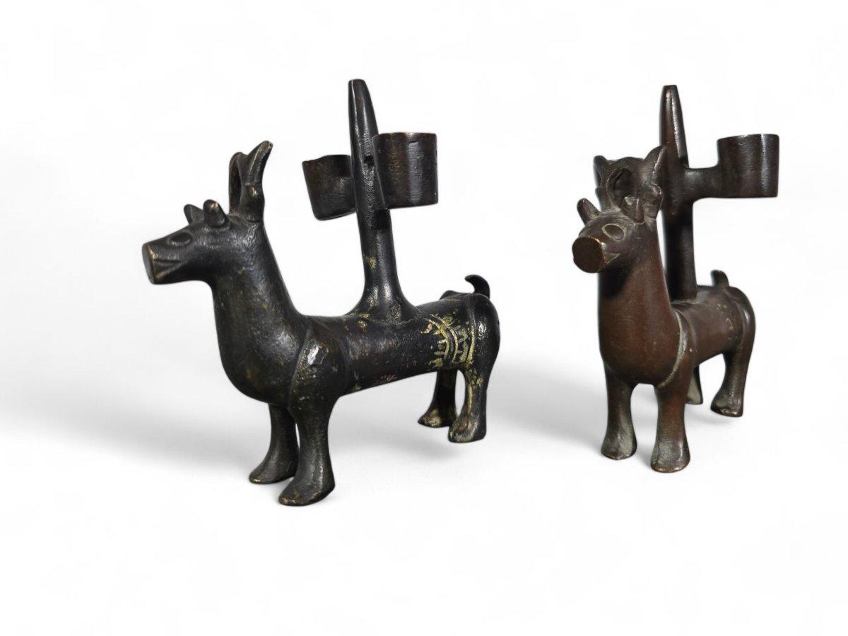 Pair of Gothic bronze candlesticks – Germany, 14th century For Sale 1