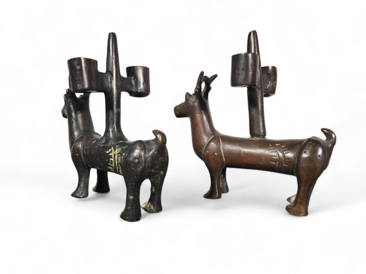 Pair of Gothic bronze candlesticks – Germany, 14th century For Sale 3