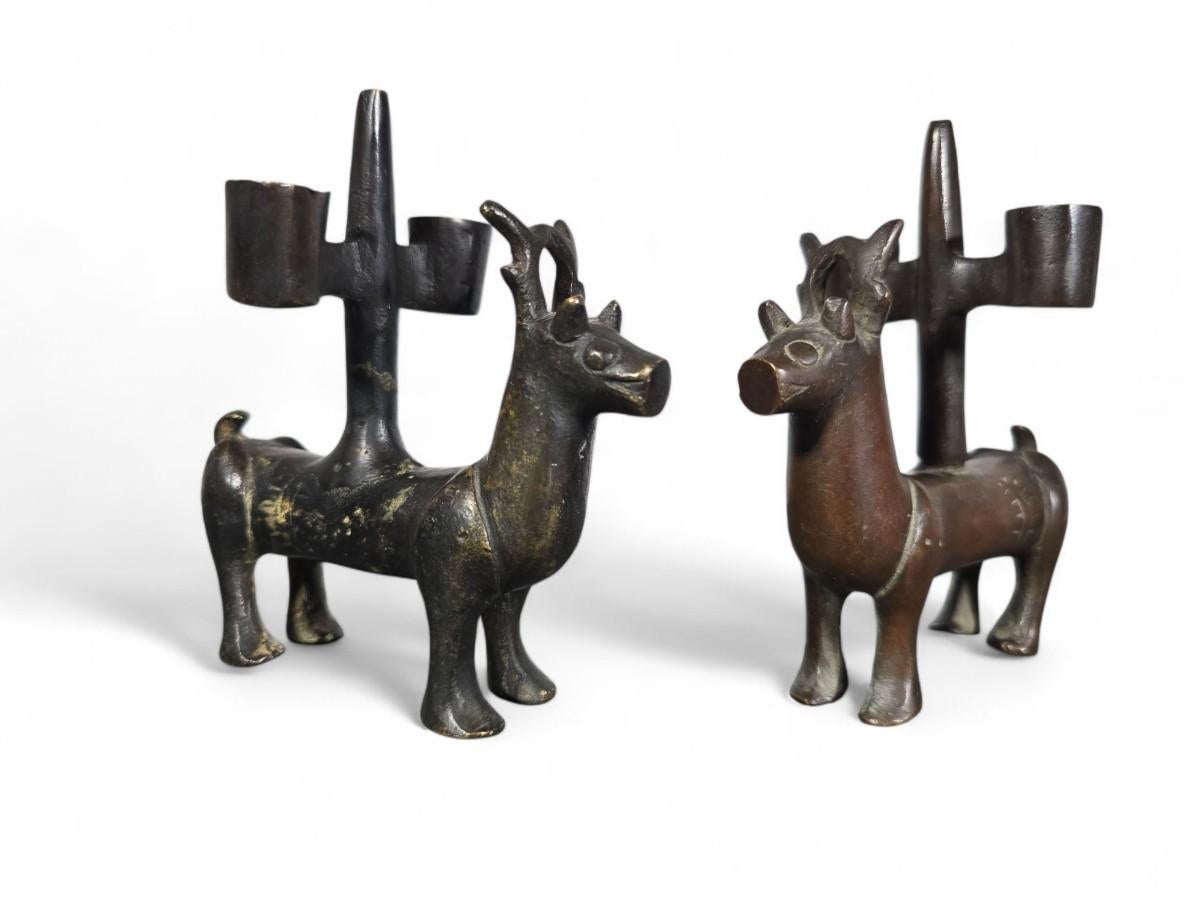 Pair of Gothic bronze candlesticks – Germany, 14th century For Sale 7