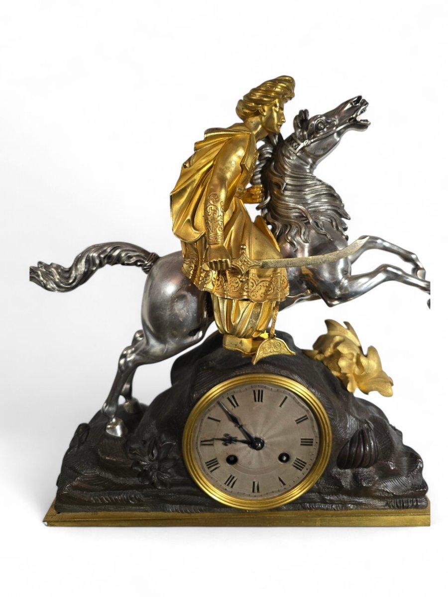 French Mantel Clock for the Ottoman Market – Gilt and Silvered Bronze For Sale