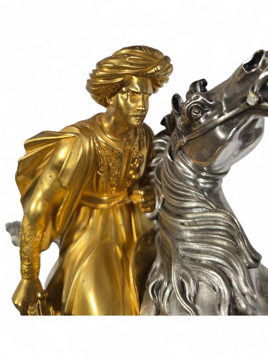 Mantel Clock for the Ottoman Market – Gilt and Silvered Bronze For Sale 3