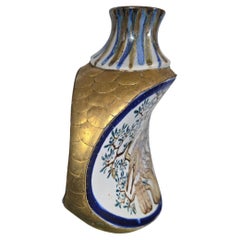 Elegant Mexican painted porcelain vase – Signed – 20th century