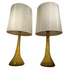 Antique Pair of large blown glass vases – Gordiola Glassworks, early 20th century