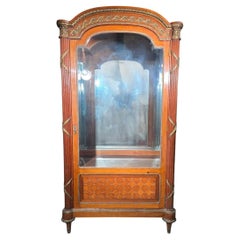 Antique French display case with exotic marquetry and mother-of-pearl – 19th century