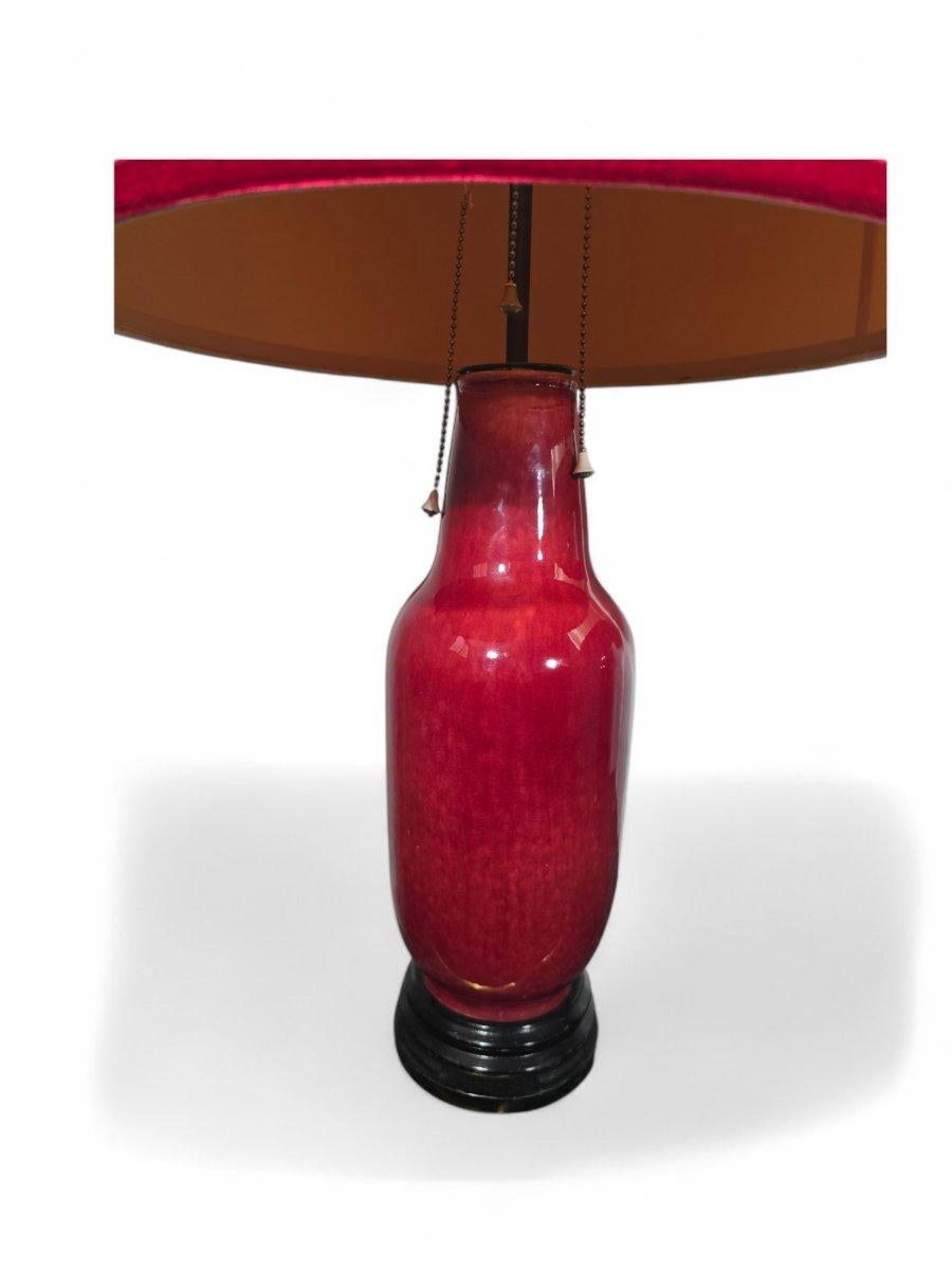 Pareja de Lámparas - Jarrones Chinos de Porcelana Oxblood - Principios del Siglo XX en venta 1