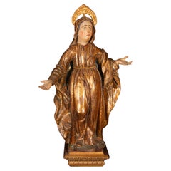 Renaissance polychrome and gilded wooden sculpture of Saint Anne, Spain, 16th ce