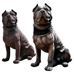 FANTASTICA COPPIA DI MASTINTI NAPOLETANI IN TERRACOTTA, XXI secolo