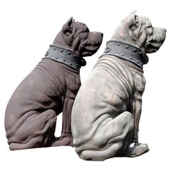 FANTASTICA COPPIA DI MASTINTI NAPOLETANI IN TERRACOTTA, XXI secolo