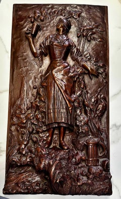 Amazing "Female Allegories" Art Deco Bronze French School of the 1890s