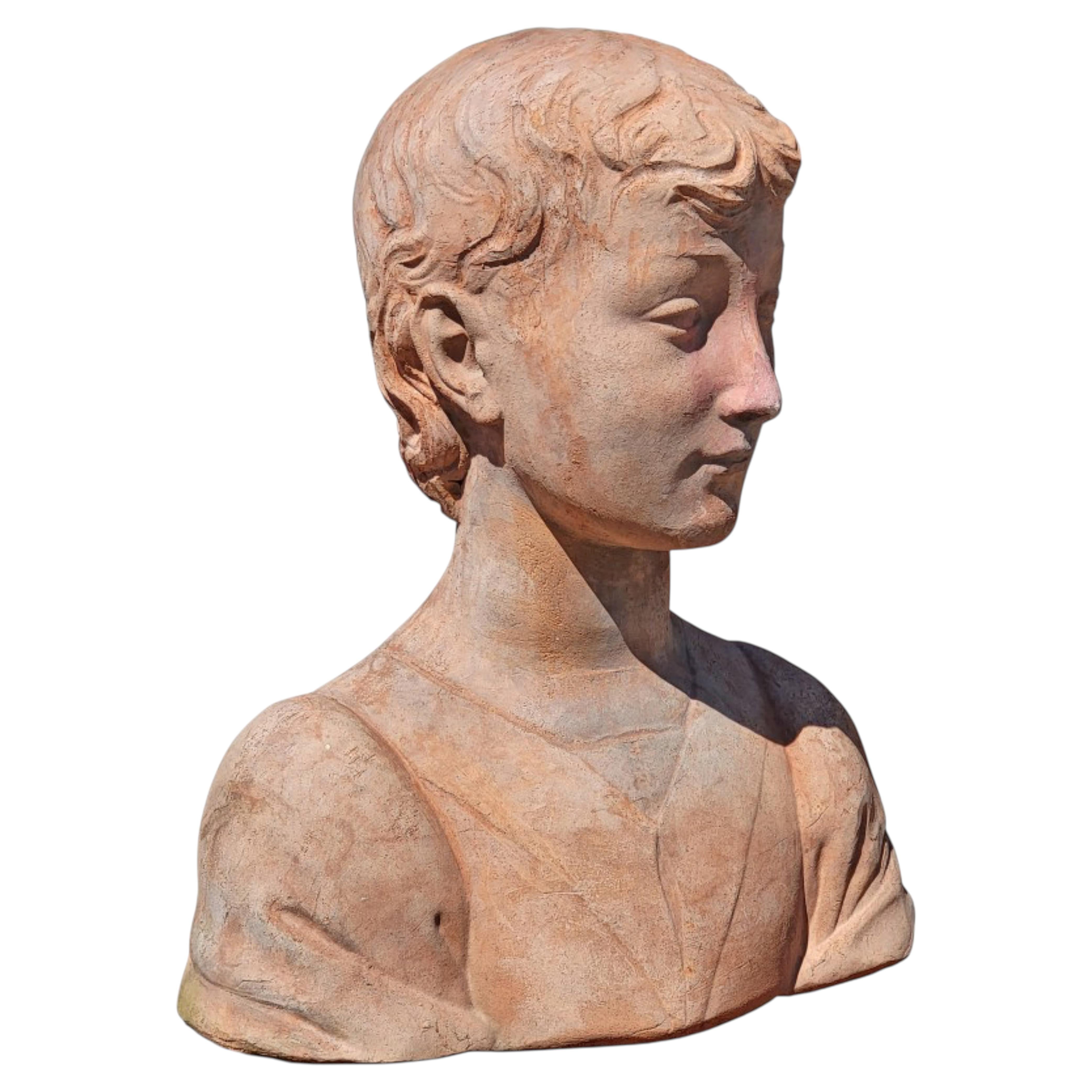 TERRACOTTA BUST OF DESIDERIO DA SETTIGNANO 21th Century