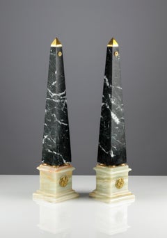 Amazing Pair of Large Decorative Italian Obelisks 20th Century H: 61, 5 cm