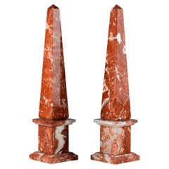 Amazing Pair of Decorative Italian Obelisks 20th Century H: 42 cm