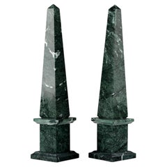 Amazing Pair of Decorative Italian Obelisks 20th Century H: 42, 3 cm