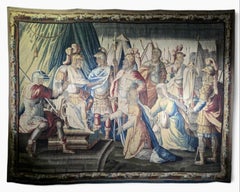 Monumental 17th Century French Aubusson Tapestry, The Family of Darius Before Al