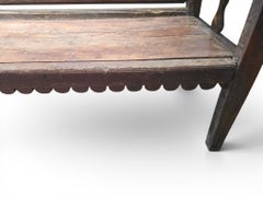 18th Century French Painted Wood Bench with High Back