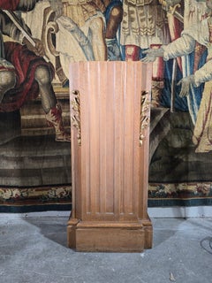 Oak Pedestal art deco with Gilt Relief Decoration, circa 1900