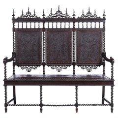 AMAZING PORTUGUESE THREE-SEAT CANAPÉ 19th Century