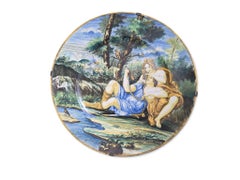 Monumental 19th Century Italian Istoriato Maiolica Charger Depicting Rinaldo and