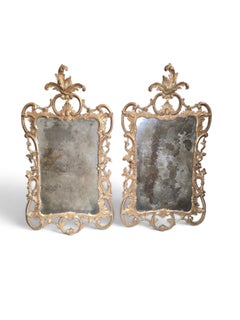 Pair of 18th Century French Carved and Gilded Wood Mirrors, Louis XV–Louis XVI P