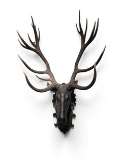 Exceptional 18th Century Red Deer Stag Trophy, 18 Points, Dated 1755, Possibly L