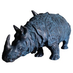 ALBRECHT DÜRER'S RHINOCEROS BRONZE-PATINATED PLASTER CAST 21th Century