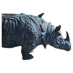 ALBRECHT DÜRER'S RHINOCEROS BRONZE-PATINATED PLASTER CAST 21th Century