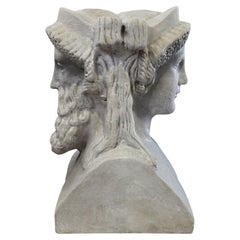 TWO-FACED HEAD OF BACCHUS AND ARIADNE – Terracotta 21th Century