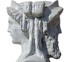 TWO-FACED HEAD OF BACCHUS AND ARIADNE – Terracotta 21th Century