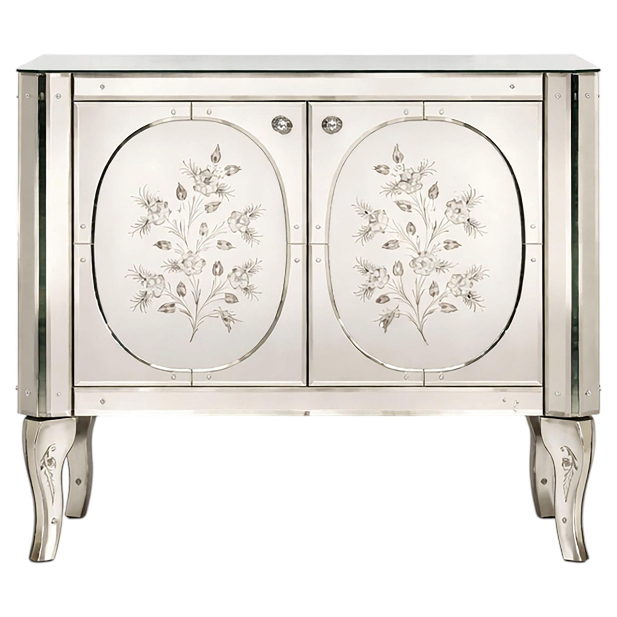 "Manin" Cabinet in Murano Glass Mirror, Handcrafted by Fratelli Tosi