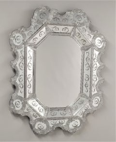 "Mazzorbo" Murano Glass Mirror in Venetian Style by Fratelli Tosi, Made in Italy