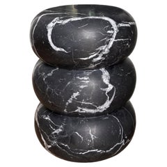 Stool in Black Marquina Marble, TUBBY by ETAMORPH