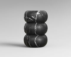 Stool in Black Marquina Marble, TUBBY by ETAMORPH