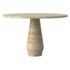 Classic Travertine Round Dining Table, STILO by ETAMORPH