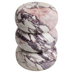 Stool in Calacatta Violette Marble, TUBBY by ETAMORPH, Limited Ed