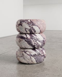 Stool in Calacatta Violette Marble, TUBBY by ETAMORPH, Limited Ed
