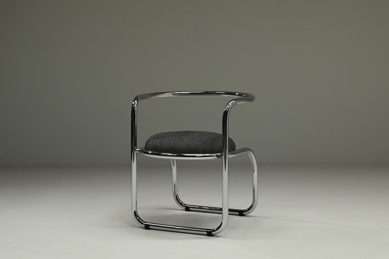 Jeu de 2 chaises d'appoint chromées, 1970 Italie. Bon état - En vente à Landgraaf, NL