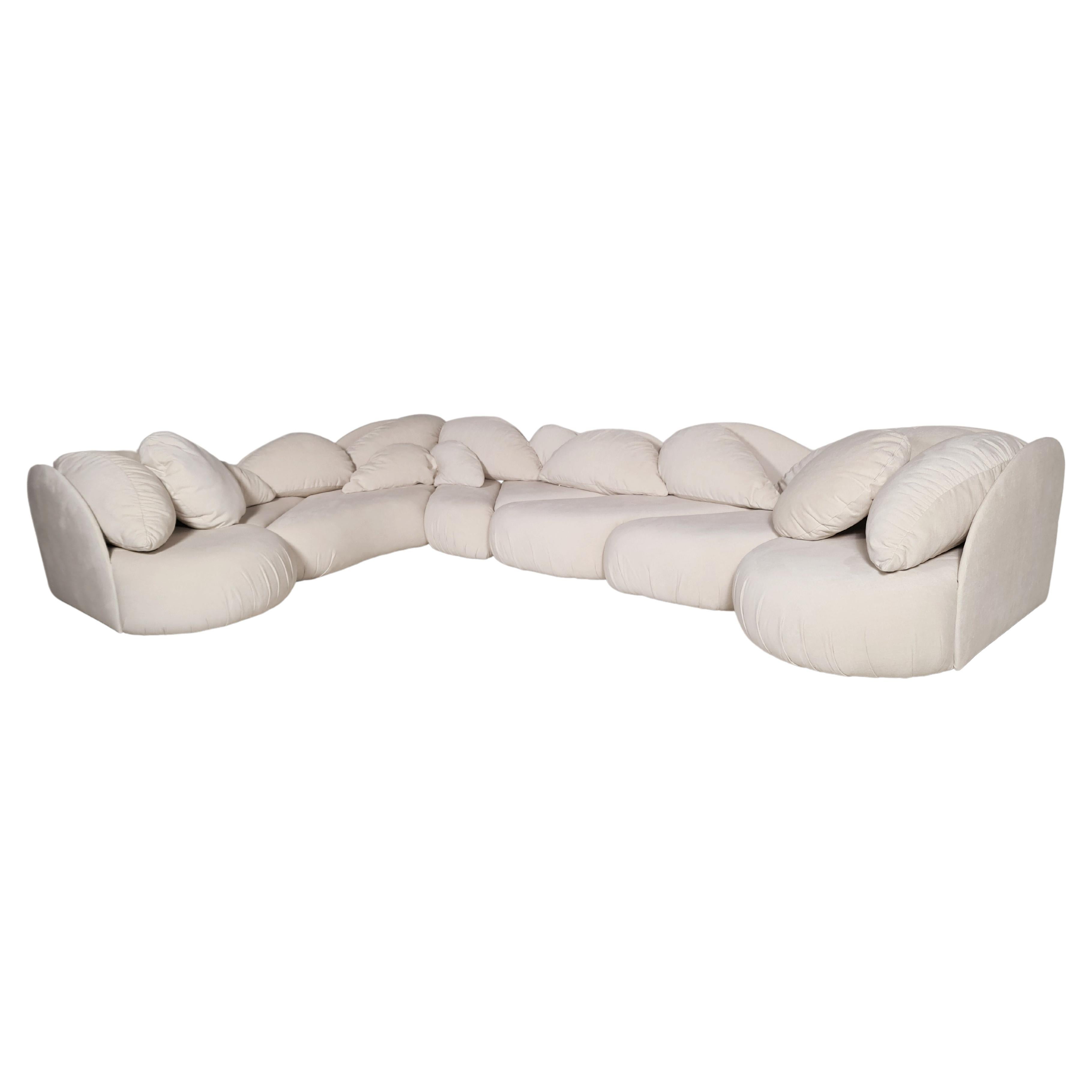 Sculptural Sectional Sofa Group by Wiener Werstätten, 1970