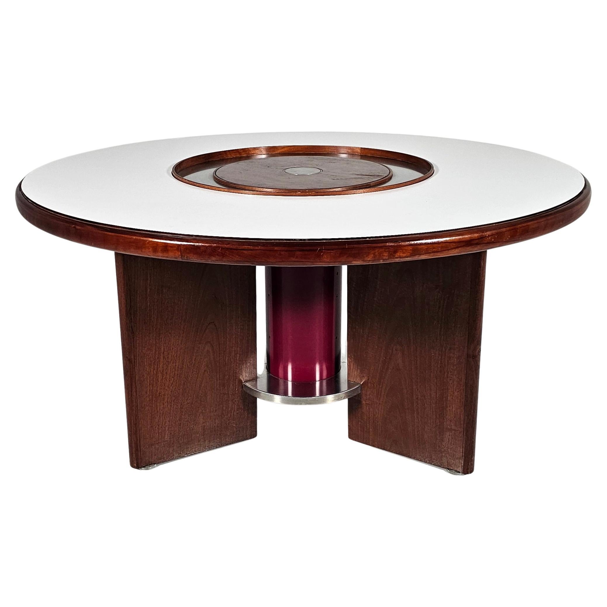 Dining Table in walnut, laminate and steel by Silvio Coppola for Bernini, Italy For Sale