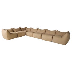Le Bambole sand color Sectional Sofa by Mario Bellni for B&B Italia, 1970s