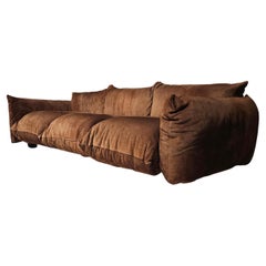First Edition Mario Marenco 3-seater sofa in light brown suede, Arflex, 1970s
