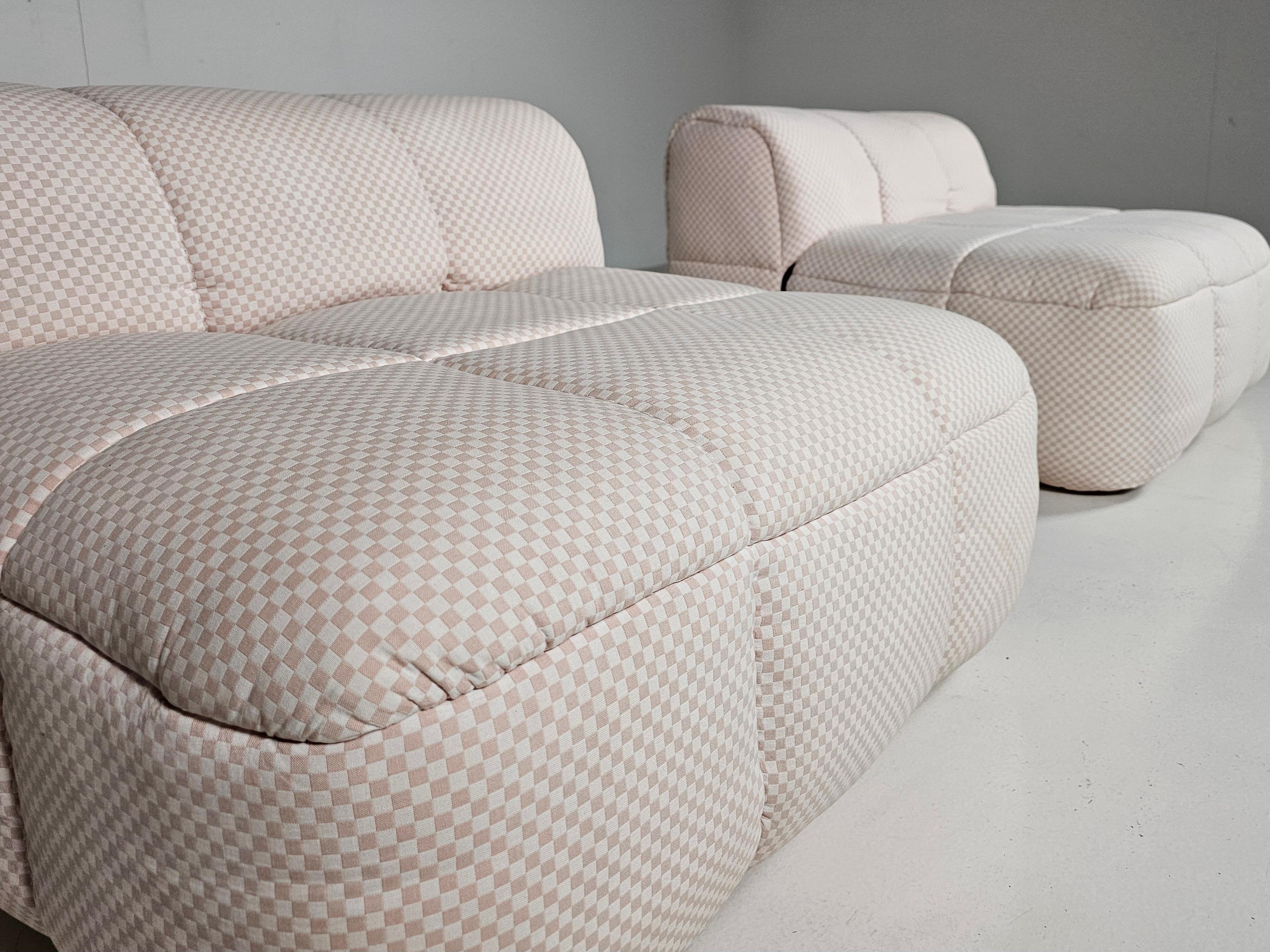 Leistenstühle mit original rosa kariertem Stoff von Cini Boeri für Arflex, 1970er Jahre im Angebot 3