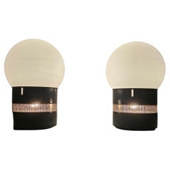 Pair of blue/grey Mezzo Oracolo lamps by Gae Aulentnti for Artemide, 1960s