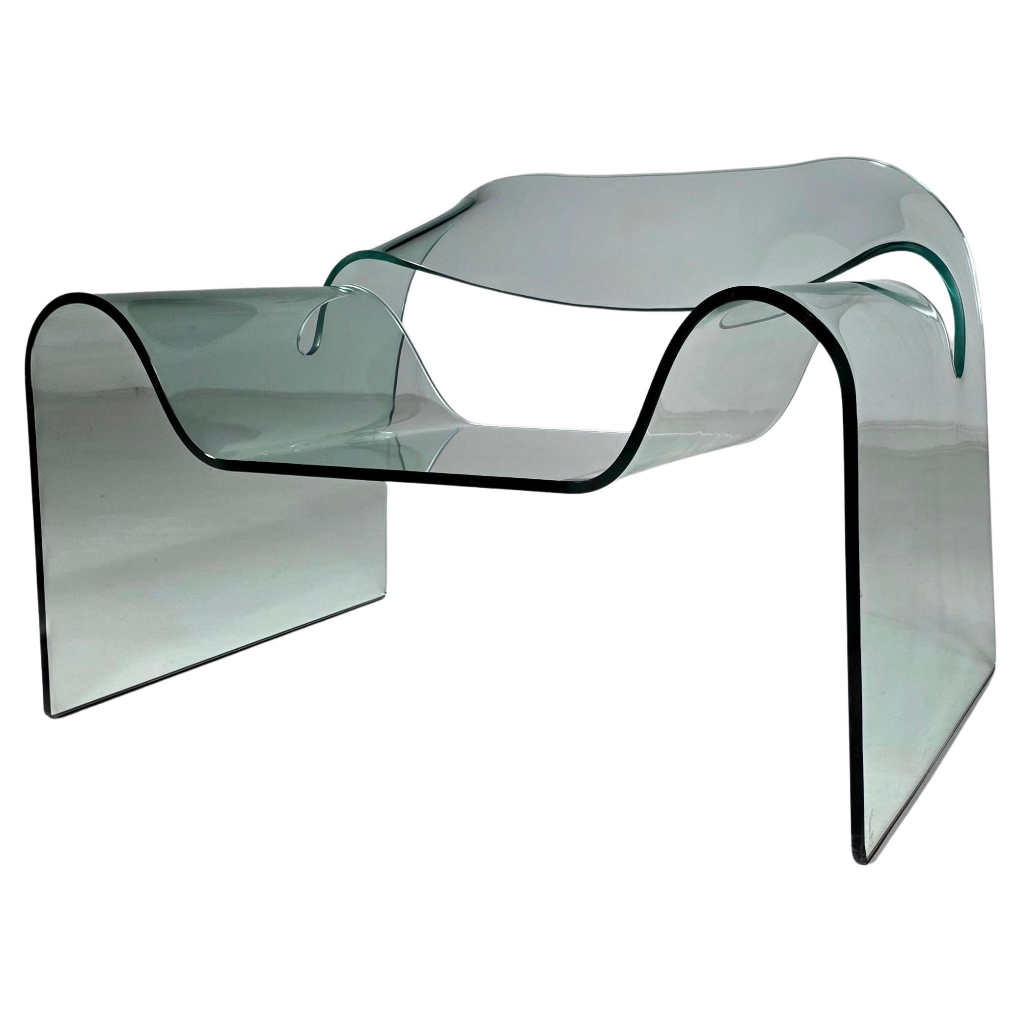 Glass "Ghost" Chair by Cini Boeri for Fiam Italy, 1980s
